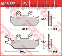 Set placute frana fata TRW MCB627SV - Yamaha XT 600 EH (90-03) - XT 600 EN (90-95) XT 600 KH (91-95) - XT 660 Tenere (91-98)